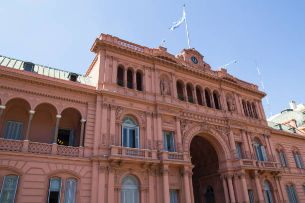 casa rosada (pink house) - argentina palacio do govern imagens e fotografias de stock