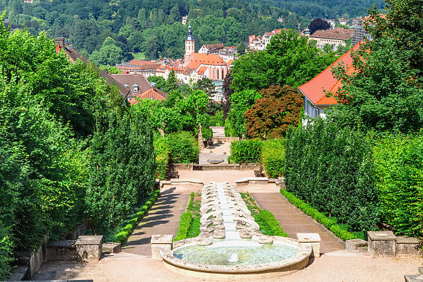 Cascade Fountain "Water Paradise" in Baden-Baden. Cascade Fountain "Water Paradise" in Baden-Baden. Europe. Germany .Horizontal image baden baden stock pictures, royalty-free photos & images