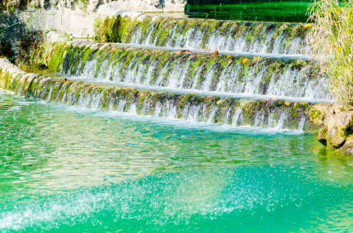 A cascade in park De la Ciutadella, Barcelona, Spain