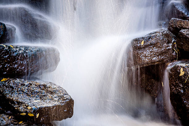 Cascading Rocky Waterfall stock photo