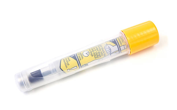 Cased Epinephrine Auto-Injector Pen  adrenaline stock pictures, royalty-free photos & images