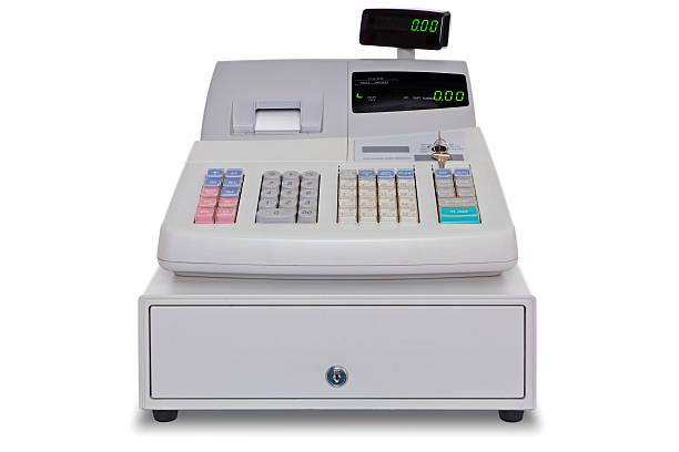 Cash Register isolated with clipping path stock photo