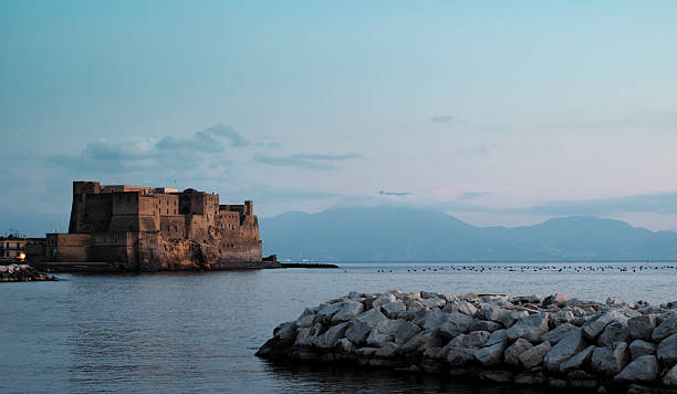 Castel dell'Ovo, Napoli, as seen from via Partenope stock photo