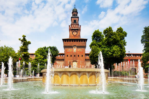 Castello Sforzesco in Milan, Italy stock photo