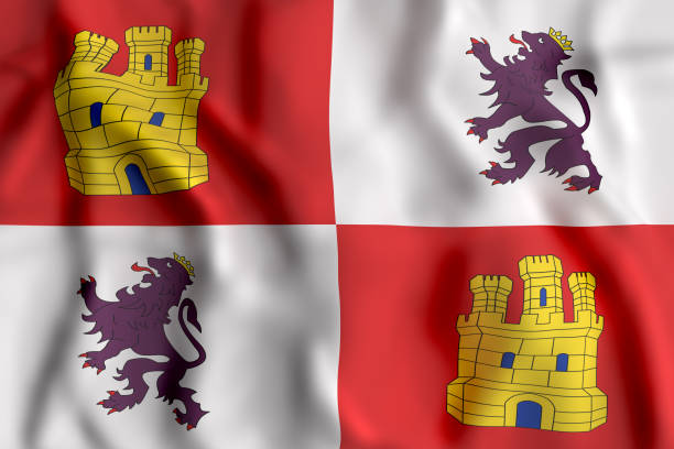 Castilla Leon flag waving 3d rendering of a Castilla Leon flag waving castilla y león stock pictures, royalty-free photos & images