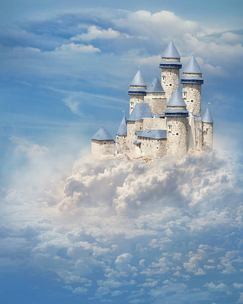 Castle in the clouds stock photo