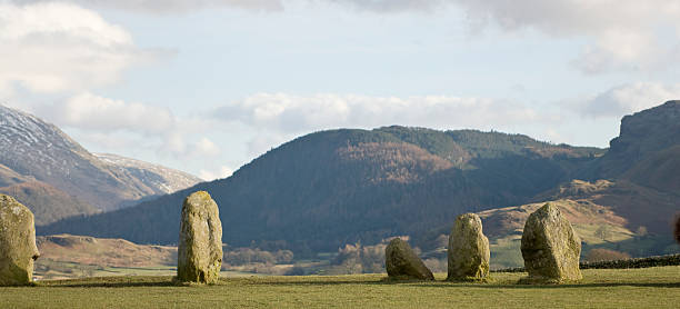 Castlerigg Stone Circle with St. Johns in the Vale stock photo