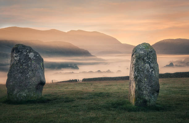 Castlerigg Stones The standing stones of Castlerigg in the English Lake District megalith stock pictures, royalty-free photos & images