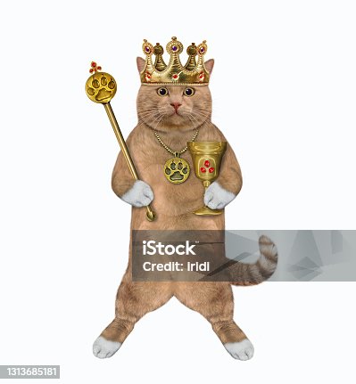 istock Cat reddish with scepter and goblet 2 1313685181