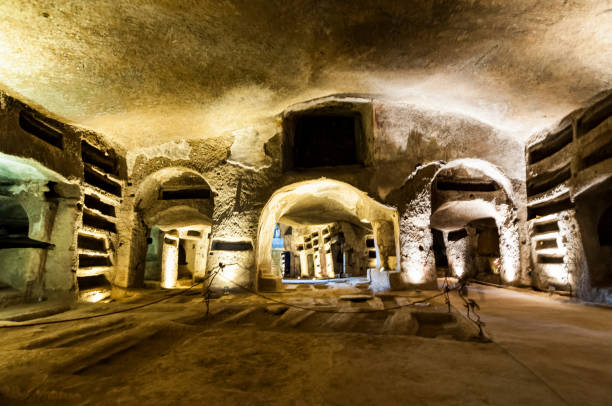 Catacombs of San Gennaro in Naples, Italy stock photo
