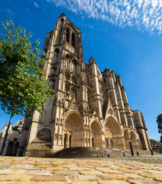 Cathedral in Bourges from the ground stock photo