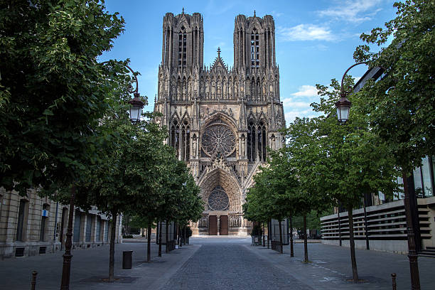 Cathedral Notre Dame in Reims, France stock photo