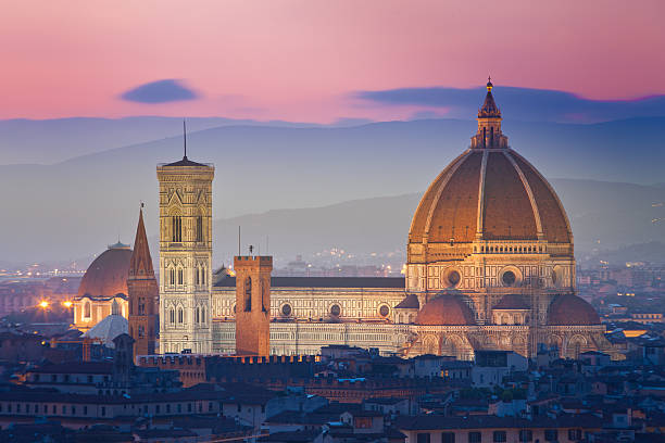Cathedral of Santa Maria del Fiore Cathedral of Santa Maria del Fiore sunset, 1Ds Mark III duomo santa maria del fiore stock pictures, royalty-free photos & images