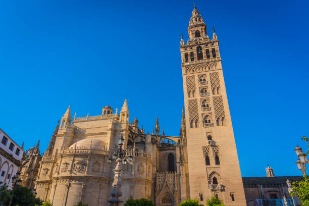 Cathedral of Santa Maria. Seville. Spain Giralda is the name given to the bell tower of the Cathedral of Santa Maria de la Sede of the city of Seville, in Andalusia, Spain. seville cathedral stock pictures, royalty-free photos & images