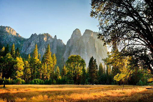 Cathedral Rock landscape in autumn, Yosemite National Park, California, USA