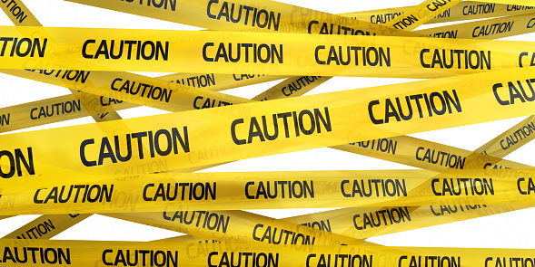 3d render Caution Tape (isolated on white and clipping path)