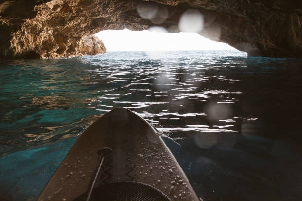 Cave paddling stock photo