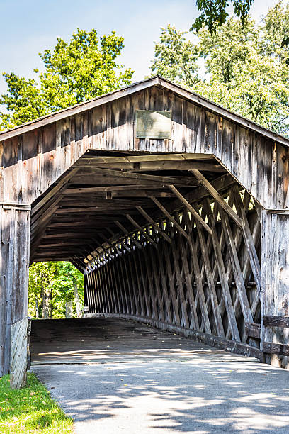 Cedarburg, WI Covered Bridge stock photo