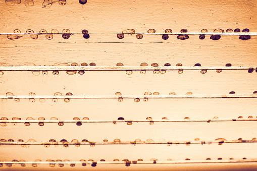 Ceiling Wood Brown Ditry Rust Spot Was Born Rain Drop Stock