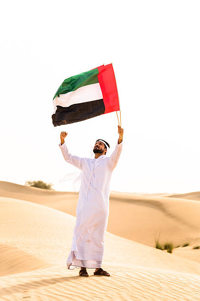 obchody narodowego dnia zea na pustyni - uae flag zdjęcia i obrazy z banku zdjęć
