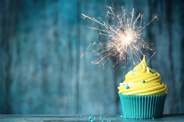 Celebration cupcake stock photo