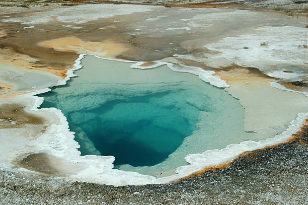 Celestine Pool in Yellowstone National Park stock photo