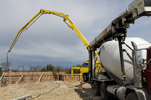 Cement Pumping Truck Stock Photo - Download Image Now - iStock
