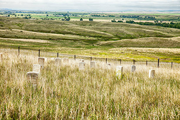 Cemetery And Battlefield At Little Bighorn stock photo
