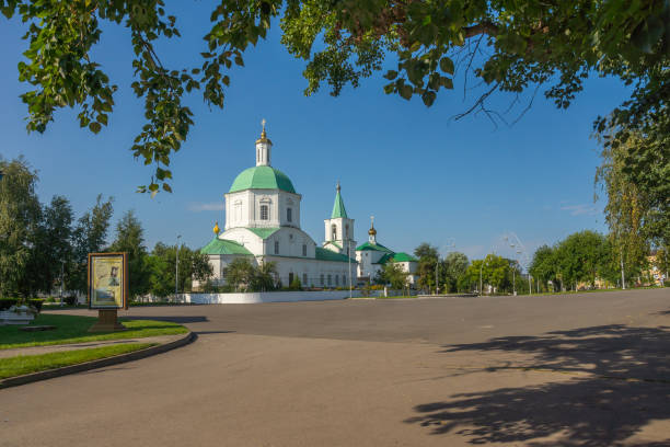 Center of the village of Vyoshenskaya stock photo