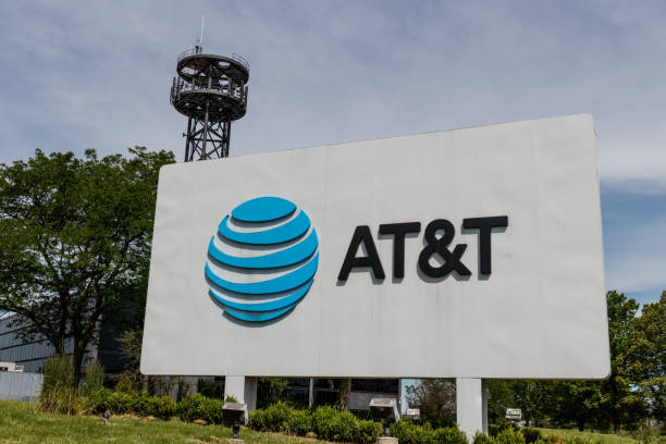 AT&T central office. AT&T wrapped up its merger with WarnerMedia and now controls HBO, CNN and DirecTV stock photo