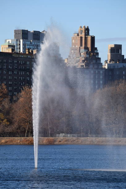 Central Park Fountain Manhatten New York stock photo