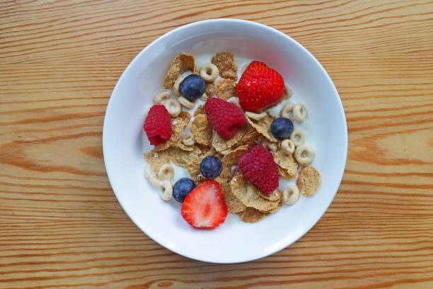 Cereals and Berries with Yogurt stock photo