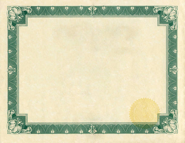 Certificate With Gold Seal stock photo