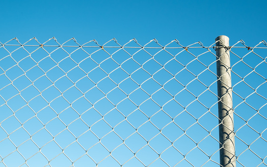 A chain link fence.