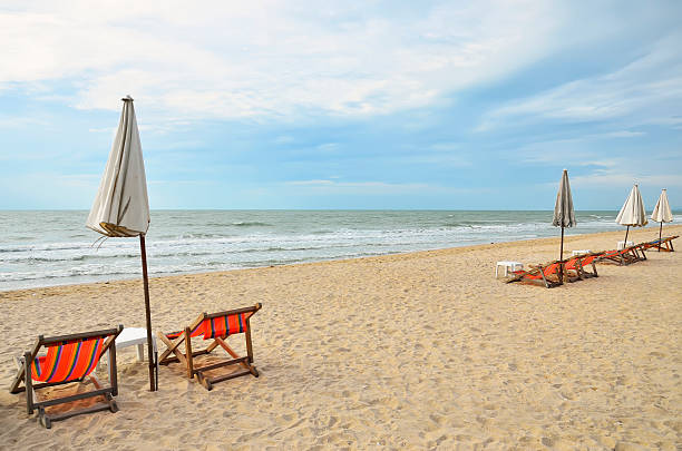 Chair on the beach stock photo