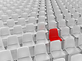 Chairs Audience - White Background - 3D Rendering