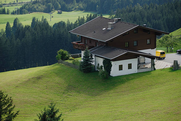 Chalet in Alps stock photo
