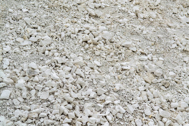 Chalk mining. Limestone quarry Industrial production of chalk and clay mining. Open pit mine, digging for minerals limestone stock pictures, royalty-free photos & images