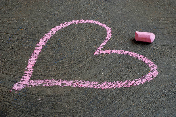 Chalk Pink Heart stock photo