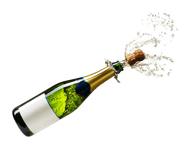 champagne bottle - fles stockfoto's en -beelden
