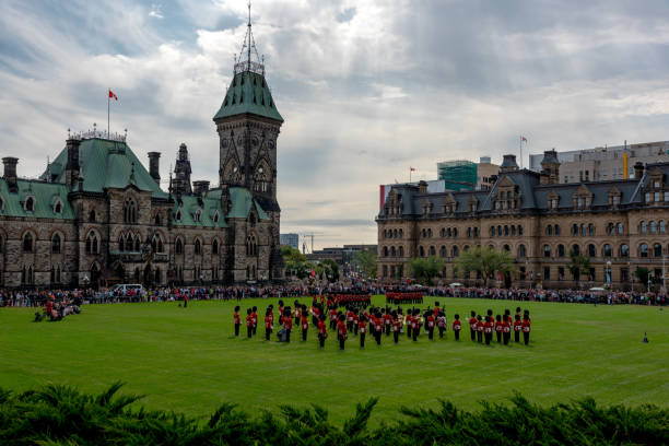 Change of Guard at the Canadian Parliament stock photo