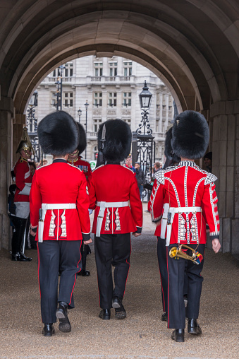 United Kingdom, England - May 07, 2014: Changing of the guard at the Household Cavalry in historic London