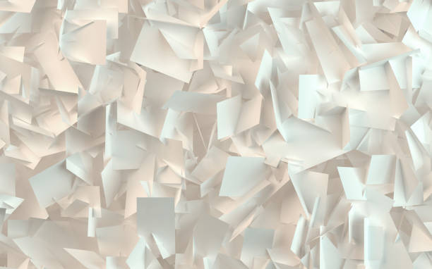 Chaotic background full of white paper sheets stock photo