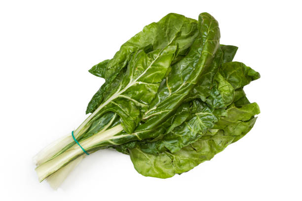Chard on a white background Chard on a white background in a top view chard stock pictures, royalty-free photos & images