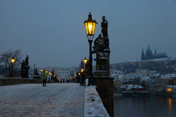 Charles Bridge in Prague stock photo