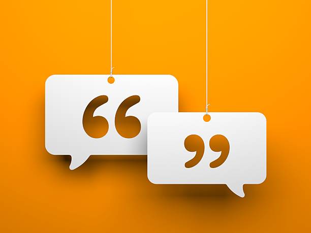 Chat symbol and Quotation Mark Chat symbol and Quotation Mark - hanging on the strings speech bubble photos stock pictures, royalty-free photos & images