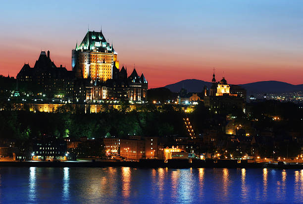 Chateau Frontenac and the Old Quebec City at Sunset  buzbuzzer quebec city stock pictures, royalty-free photos & images
