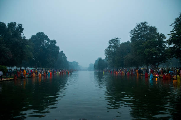 Chath Puja celebrations near India Gate Chhath is an ancient Hindu Vedic festival historically native to the Indian subcontinent, more specifically, the Indian states of Bihar, Jharkhand and Uttar Pradesh and the Madhesh region of Nepal. chhath stock pictures, royalty-free photos & images