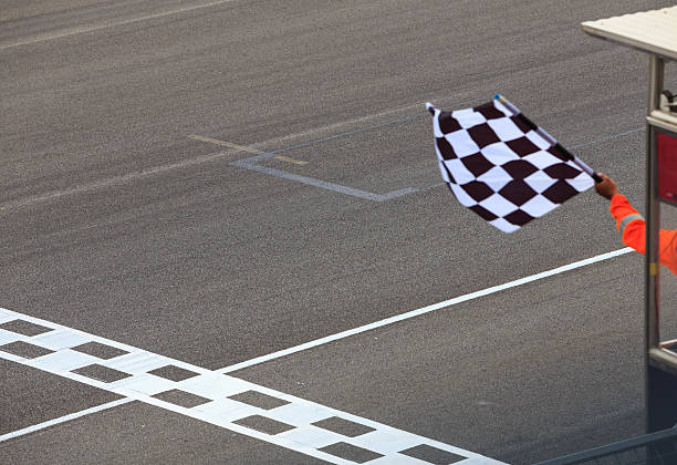 checkered flag waving - indy 500 bildbanksfoton och bilder