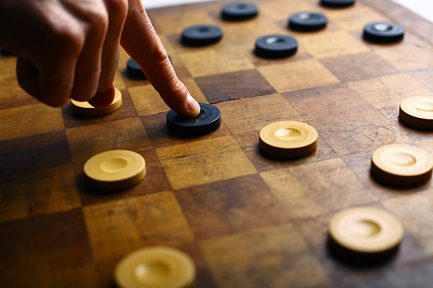Checkers game stock photo